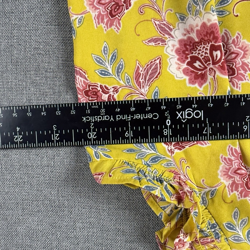 Loft Yellow Floral‎ Blouse Sleeveless Top Size Medium - Picture 6 of 8